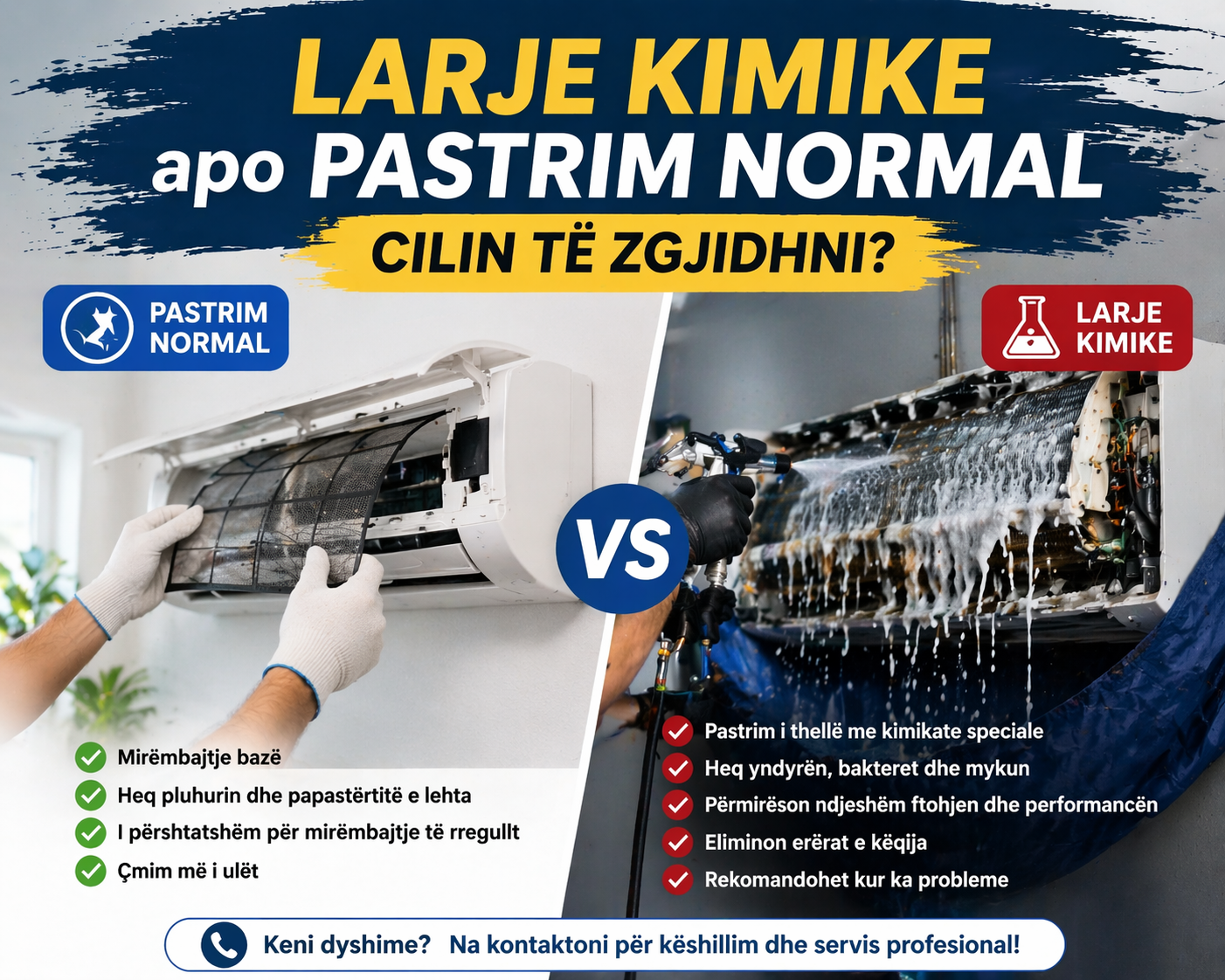 Kur duhet larje kimike dhe kur mjafton pastrimi i kondicionerit?